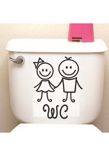 Kız & Erkek Wc Tuvalet Banyo Kapı Cam Duvar Sticker 18x13 Cm