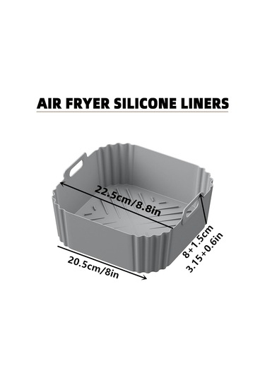 Ninja Air Fryer Liner'ları İçin 2 Adet Air Fryer Liner'ları Yeniden Kullanılabilir Sepet B Siyah