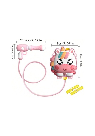 Sırt Çantalı Sırta Takılabilen Pompalı Su Tabancası 2000ml Kapasite - Pembe