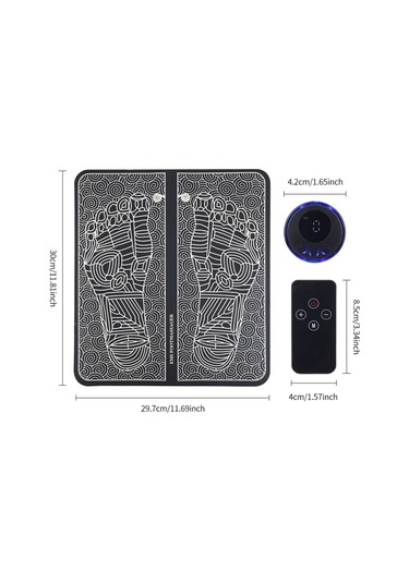 Anjiexun Elektrikli Ayak Masaj Aleti, Ayak Sağlığı Masaj Aleti, Ems Ayak Masaj Aleti Siyah