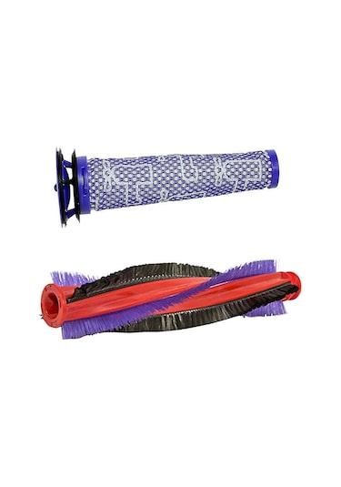Konesam V6 Dc59 Dc62 Sv03 Sv073 İçin Dayanıklı Anti-saç Sarma Rulo Fırça Ve Filtre Seti Mor-kırmızı-siyah Plastik 185x35mm Kolay Kurulum