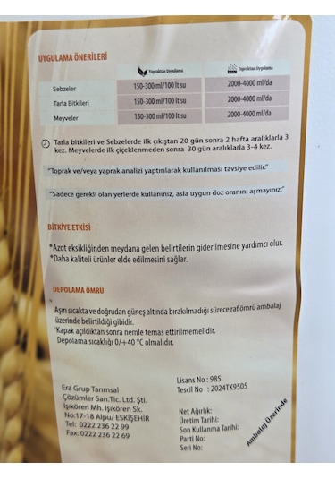 Sıgma N Sıvı Gübre