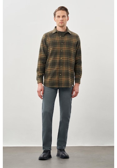 Antrasit Yünlü Ekose Desen Yumuşak Yaka Cepsiz Uzun Kol Casual Comfort Fit Gömlek 1004245227 Antrasit Antrasit Yünlü Ekose Desen Yumuşak Yaka Cepsiz Uzun Kol Casual Comfort Fit Gömlek 1004245227 Antrasit