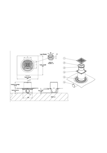 Hüppe Masterx Yalıtımlı Noktasal Su Gideri 10x10 Mat Yandan Çıkış Satin