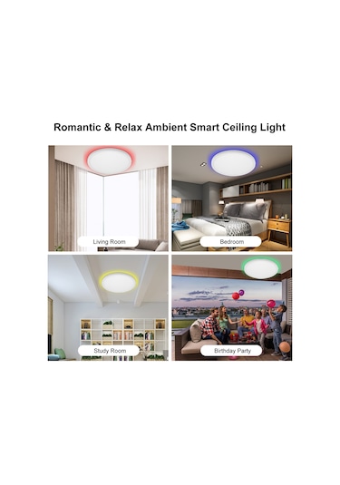 Neoglint Ac110-277v 24 W 12" Rgb+cct Led'ler Tavan Led Işığı Beyaz Beyaz