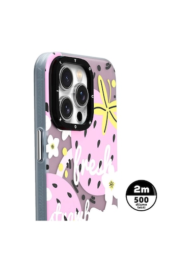 İphone 15 Pro Uyumlu Kılıf Magsafe Şarj Özellikli Youngkit Fruity Flavour Serisi Pembe