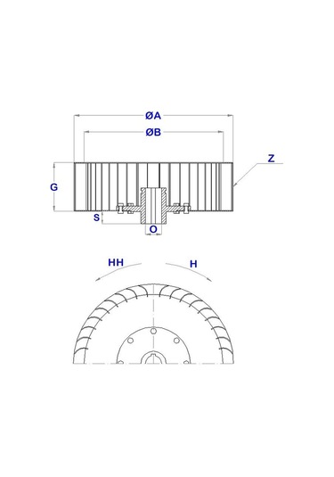 Çap 300 Boy 90 Delik 19 Mm Sol Yön Radyal Fan Pervanesi