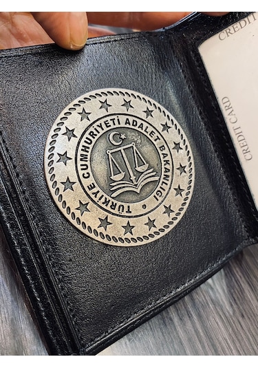 Adalet Bakanliği Rozetli Hakiki Deri Cüzdan