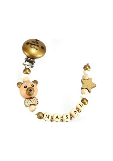 İsimli Emzik Zinciri - Emzik Askısı - Bebek Bez023 Çok Renkli