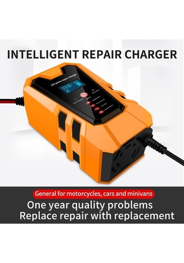 Fortunelane 12v 6a Akıllı Akü Şarj Cihazı, Otomobil Motosiklet İçin, Turuncu, Avrupa Standartı