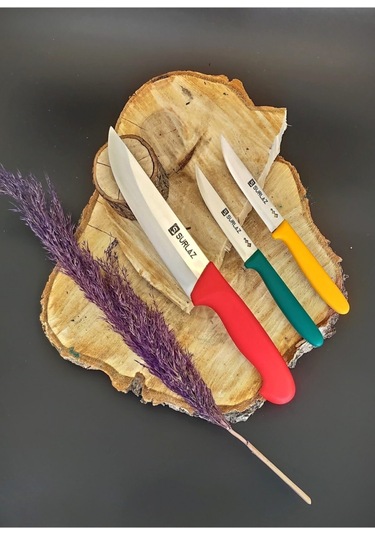 Sürmene Sürlaz 3'lü Mutfak Bıçak Seti Et+ Ekmek + Meyve