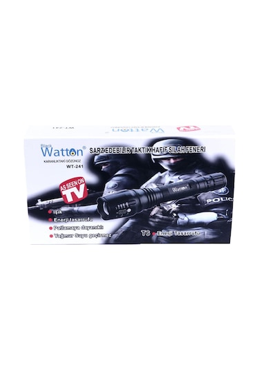 Watton Wt-241 Şarjlı Q5 Led El Feneri Siyah