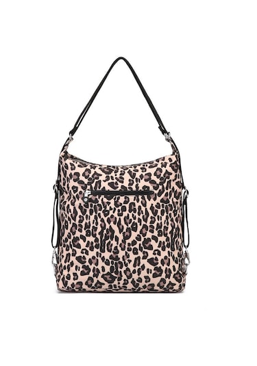 Hem Sırt Hem De Omuz Kadın Çantası Smart Bags 1205 Leopard Kahverengi