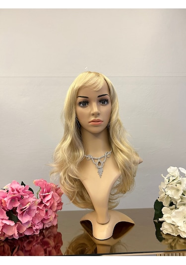 Naturel Peruk Sarı Katlı Kesım Peruk Dore Sarı