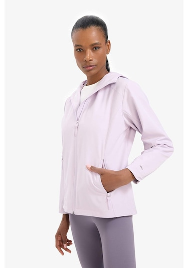 Defacto Defactofit Su İtici Regular Fit Kapüşonlu Fermuarlı Yağmurluk C4952ax25aupr497 Mor