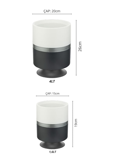 Nandy Home Kordon Model Dik Ayaklı Saksı Seti 2'li Yeşil