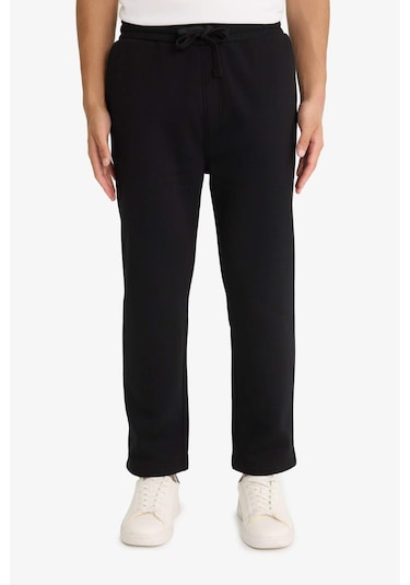 DeFacto Regular Fit Eşofman Altı İçi Polarlı Basic Düz Cepli Beli Bağcıklı Düz Paça D7836AX25SPBK81