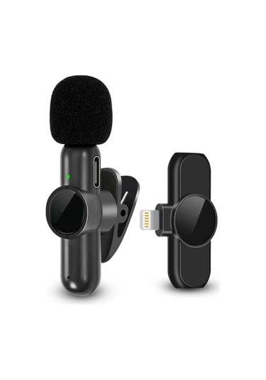 Buffer Type C Uyumlu İphone Dönüştürücülü Kablosuz Yaka Mikrofonu Android Ve İphone Uyumlu Mini Mik