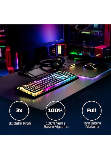 Hyperx Alloy Elite 2 HKBE2X-1X-UK/G Red Switch Lineer İngilizce RGB Mekanik Gaming Klavye
