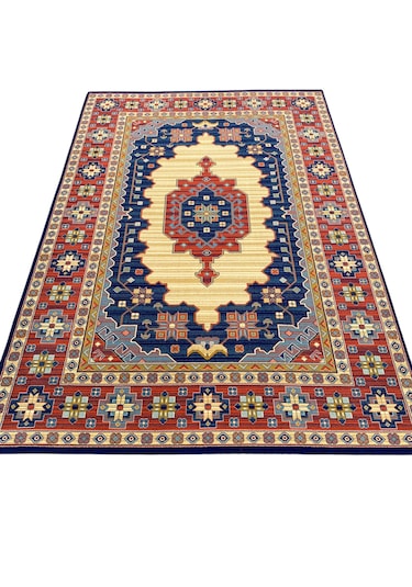 Saray Halı Klasik 786 Krem 200x296 Eski Model Lacivert Krem Yün