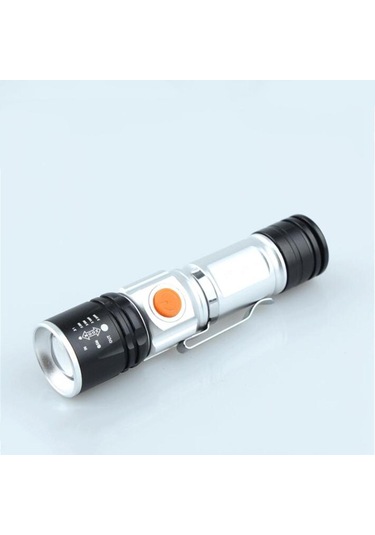 Dış Mekan Güçlü Güç El Feneri Ni Ycle Usb Fişi Şarj Edilir Led El Feneri Siyah