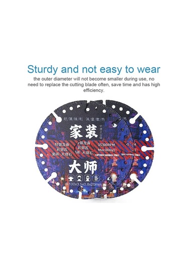 Tongxida 100mm Kesim Aleti: 20mm İç Çap, 0.8mm Kalınlık, Levha/kalem/marble Kesimi, 1 Adet