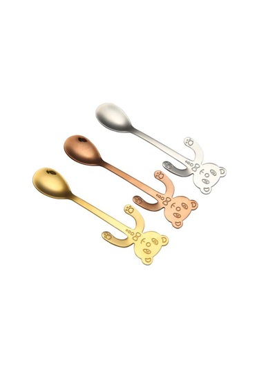 Kosona 304 Paslanmaz Çelik Kupa Asma Kase, Kafa Desenli Kawaii Kahve Kaşığı, Dondurma Kaşığı, Mor Renkli, Yiyecek Dereceli, Dayanıklı Diğer