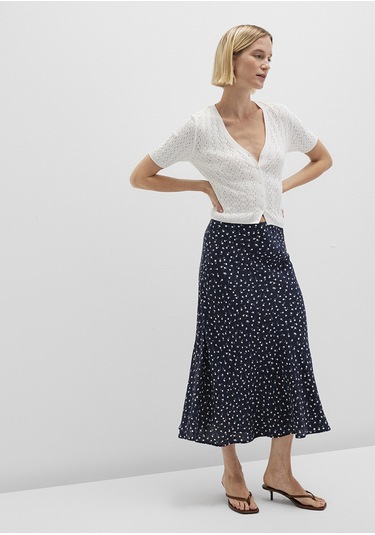 Mavi - Baskılı Lacivert Midi Etek 1310583-91006 Lacivert