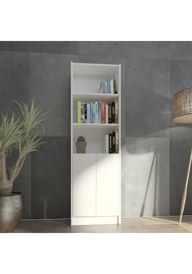 Kuta Flat56 Kitaplık 2 Kapaklı Kütüphane Çok Amaçlı Dolap (498404075)