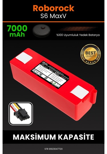 Roborock S6 Max V Uyumlu Kutusuz 7000 Mah Süpürge Bataryası