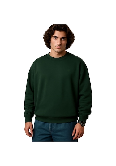 Erkek Büyük Beden 122 Kilo-158 Kilo Arası İçin Uygun Geniş Kalıp Bisiklet Yaka Pamuklu Selanik Kazak Koyu Yeşil Erkek Büyük Beden 122 Kilo-158 Kilo Arası İçin Uygun Geniş Kalıp Bisiklet Yaka Pamuklu Selanik Kazak Koyu Yeşil