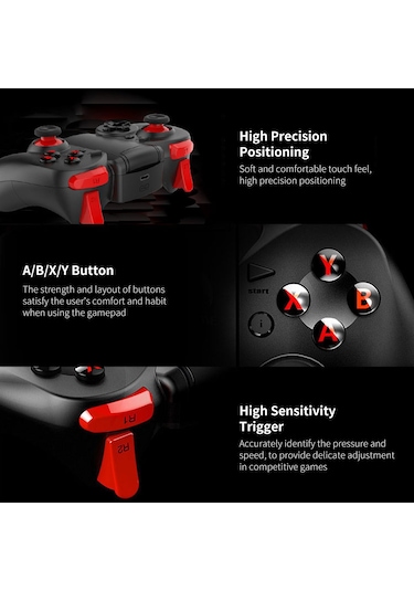 Xindoker X5plus Kablosuz Bluetooth Oyun Kolu, İnsan Mekaniği Tasarımı, Çift Joystick, İos/android Uyumlu