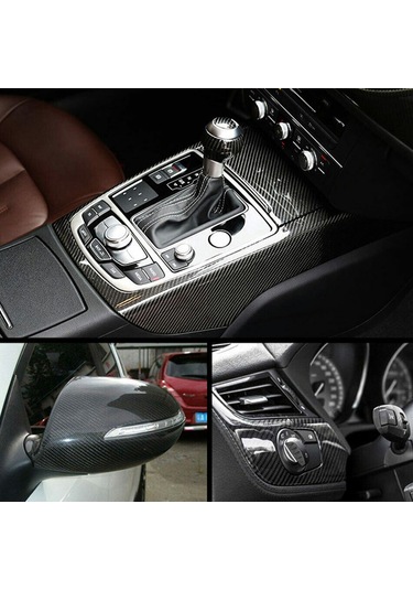 Monyee Siyah Karbon Fiber Vinil Filmi, Yüksek Parlaklık, Hava Kabarcığı Serbest, 150x30cm, Araç Döşeme, Isı Yalıtımı, Dayanıklı