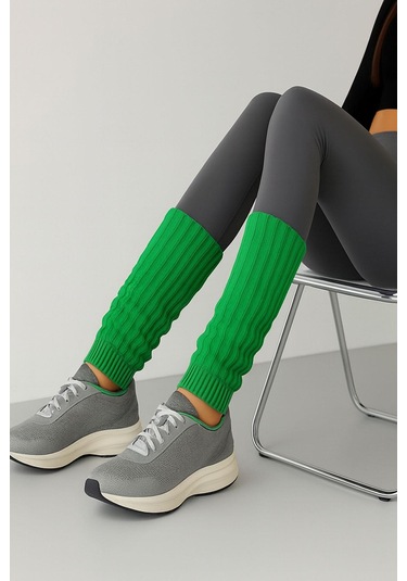 Basic Kalın Pamuk İçerikli Tozluk Çim Yeşili