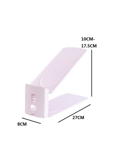 Sones Çift Katmanlı Ayarlanabilir Ayakkabı Askısı Ev Tipi Toz Geçirmez Ayakkabı Saklama Rafı Pembe Pembe