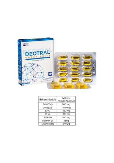 Deotral Omega Kolin 30 Softgel Kapsül