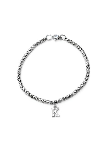 Kişiye Özel Sallantılı Harfli Paslanmaz Çelik Bileklik Sevgiliye Eşe Hediye Acb01h Metalik