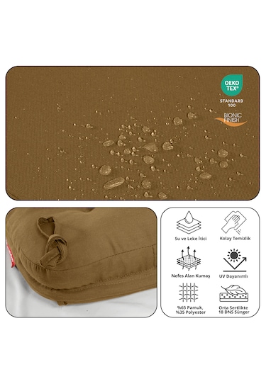 Xpermate 4'lü Çift Kat Sandalye Minderi 42x42x8 Kahverengi