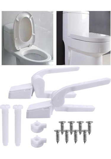 Suntek 2 Parça Klozet Menteşesi Bağlantı Parçaları Tuvalet Beyaz