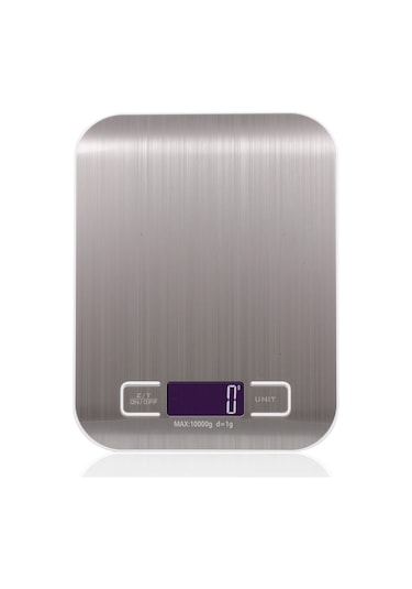 Neevoyu Pirinç Aynası Gümüş - Şarjlı Ve Pil Desteğiyle 10kg/1g Hassasiyetli Mutfak Terazi - Abs+paslanmaz Çelik - 48 Saat Çalışma Süresi Gümüş