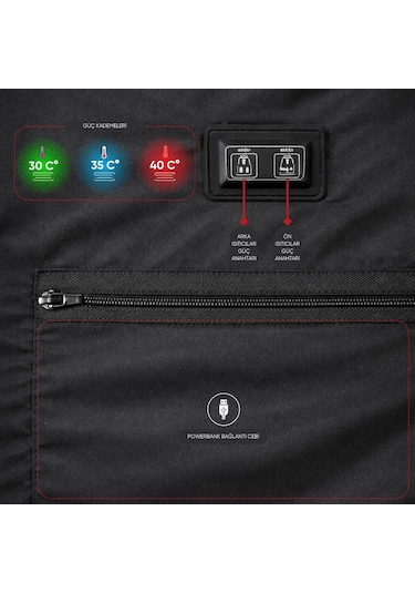 Dickinson Softshell Isıtmalı Yelek Siyah