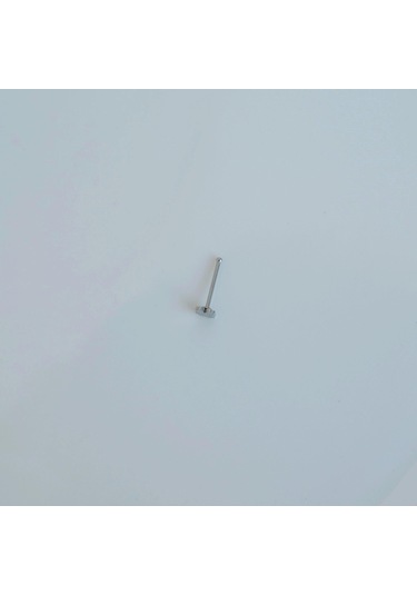 Cerrahi Çelik Silver Renk Çelik Burun Piercing Yonca Model Hızma Gri