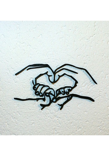 Anne Baba Cocuk El Duvar Süsü Siyah