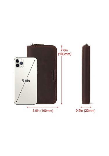 Sones Humerpaul Bp816 Rfıd Anti-Manyetik Erkek Uzun Cüzdan İş Retro Çoklu Kart Solt Çanta Kahverengi