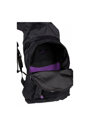 Morikukko Okula Dönüş Siyah Mor Çıkarılabilir Kapüşonlu Notebook Cepli Hafif Sırt Çantası - Siyah