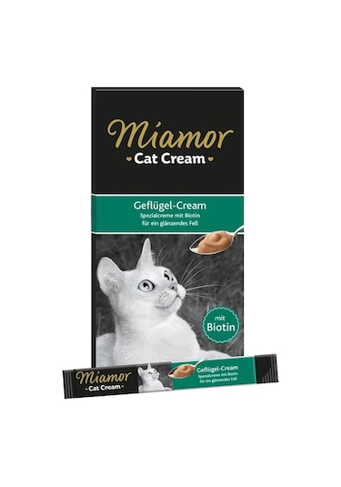 Miamor Cream Geflügel Kümes Hayvanlı Kedi Ödülü 6 x 15 G