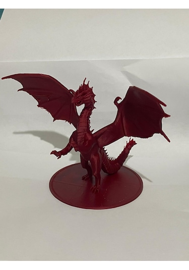 3d Baskı Kırmızı Ejderha Figürü Detaylı Fantastik Dragon Biblo Masaüstü Dekor 01