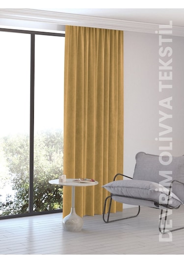 Devrim Olivya Tekstil Lüks 1. Sınıf Düz Dikim Deve Tüyü Ada Fon Perde En X Yükseklik Deve Tüyü