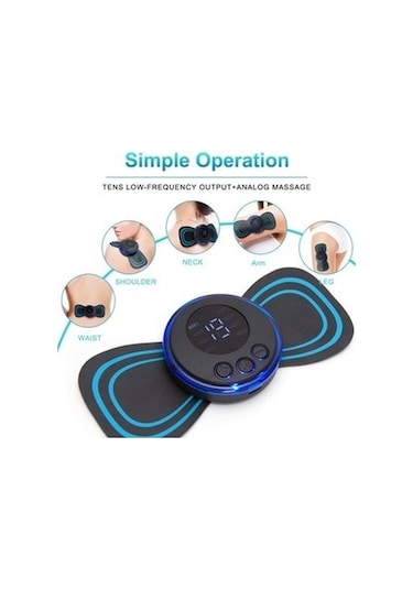 Soulader Kelebek Formunda Ems Elektrostimülasyon Masaj Aleti - Boyun, Sırt, Bel Ve Omuzlar İçin Şık Masaj Yastığı Siyah