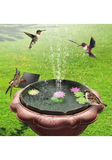Hangfox Güneş Enerjili Suları Süsleyici: 7v 1.4w Akıllı Pompa, Çiçek Desenli Fışekler İle Kuş Havuzu, Bahçe Ve Manzaralar İçin Su Döngüsü Ve Oksijen Sağlayıcı